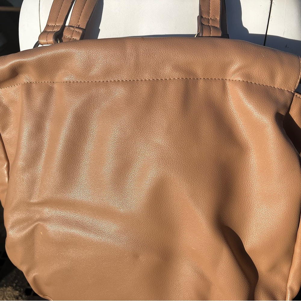 Anne Klein Tan Leather Tote Bag